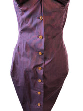 Load image into Gallery viewer, Vivienne Westwood Worlds End Shirtwaister Button-up Dress Red Navy Pinstripe