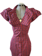 Load image into Gallery viewer, Vivienne Westwood Worlds End Shirtwaister Button-up Dress Red Micro Tartan