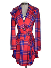 Load image into Gallery viewer, Vivienne Westwood Anglomania AW 2014 Lyon Tartan Windmill Bondage Jacket and Trail Skirt Suit Set