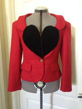 Load image into Gallery viewer, Vivienne Westwood Red Label AW 2014 Red Love Jacket with Black Velvet Heart Lapel