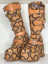Load image into Gallery viewer, Vivienne Westwood SS 2013 Gold Label Brown Squiggle Pirate Clompers Boots
