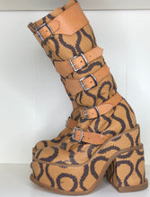 Load image into Gallery viewer, Vivienne Westwood SS 2013 Gold Label Brown Squiggle Pirate Clompers Boots