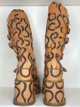 Load image into Gallery viewer, Vivienne Westwood SS 2013 Gold Label Brown Squiggle Pirate Clompers Boots