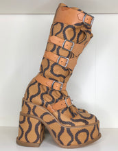 Load image into Gallery viewer, Vivienne Westwood SS 2013 Gold Label Brown Squiggle Pirate Clompers Boots