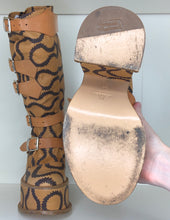 Load image into Gallery viewer, Vivienne Westwood SS 2013 Gold Label Brown Squiggle Pirate Clompers Boots