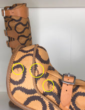 Load image into Gallery viewer, Vivienne Westwood SS 2013 Gold Label Brown Squiggle Pirate Clompers Boots
