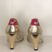 Load image into Gallery viewer, Vivienne Westwood Worlds End Tracey Trainers Gold Leather w/ Silver Stripes