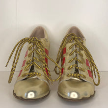Load image into Gallery viewer, Vivienne Westwood Gold Label Tracey Trainers Gold Leather w/ Red Stripes