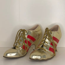 Load image into Gallery viewer, Vivienne Westwood Gold Label Tracey Trainers Gold Leather w/ Red Stripes