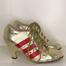 Load image into Gallery viewer, Vivienne Westwood Gold Label Tracey Trainers Gold Leather w/ Red Stripes