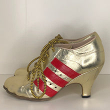 Load image into Gallery viewer, Vivienne Westwood Gold Label Tracey Trainers Gold Leather w/ Red Stripes