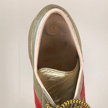 Load image into Gallery viewer, Vivienne Westwood Gold Label Tracey Trainers Gold Leather w/ Red Stripes