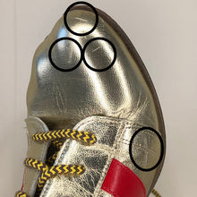 Load image into Gallery viewer, Vivienne Westwood Gold Label Tracey Trainers Gold Leather w/ Red Stripes