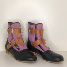 Load image into Gallery viewer, Vivienne Westwood Worlds End Gold Label Lilac Canvas Seditionary Boots