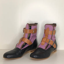 Load image into Gallery viewer, Vivienne Westwood Worlds End Gold Label Lilac Canvas Seditionary Boots
