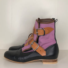 Load image into Gallery viewer, Vivienne Westwood Worlds End Gold Label Lilac Canvas Seditionary Boots