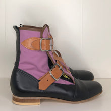Load image into Gallery viewer, Vivienne Westwood Worlds End Gold Label Lilac Canvas Seditionary Boots