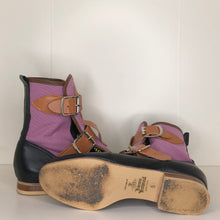 Load image into Gallery viewer, Vivienne Westwood Worlds End Gold Label Lilac Canvas Seditionary Boots