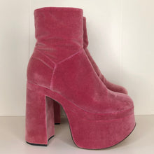 Load image into Gallery viewer, Vivienne Westwood Freddy Ankle Boots in Dusty Pink Velvet