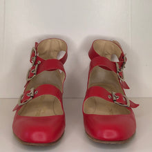 Load image into Gallery viewer, Vivienne Westwood Gold Label Roman 3-Strap Flat Sandal Shoes in Red Leather