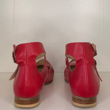 Load image into Gallery viewer, Vivienne Westwood Gold Label Roman 3-Strap Flat Sandal Shoes in Red Leather