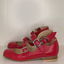 Load image into Gallery viewer, Vivienne Westwood Gold Label Roman 3-Strap Flat Sandal Shoes in Red Leather