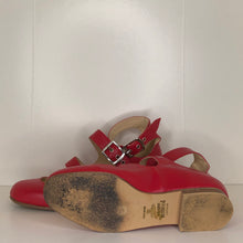 Load image into Gallery viewer, Vivienne Westwood Gold Label Roman 3-Strap Flat Sandal Shoes in Red Leather