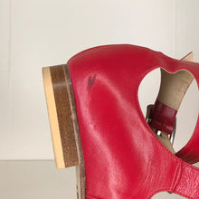 Load image into Gallery viewer, Vivienne Westwood Gold Label Roman 3-Strap Flat Sandal Shoes in Red Leather