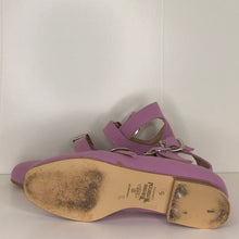 Load image into Gallery viewer, Vivienne Westwood Gold Label Roman 3-Strap Flat Sandal Shoes in Lilac Canvas