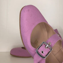 Load image into Gallery viewer, Vivienne Westwood Gold Label Roman 3-Strap Flat Sandal Shoes in Lilac Canvas