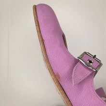 Load image into Gallery viewer, Vivienne Westwood Gold Label Roman 3-Strap Flat Sandal Shoes in Lilac Canvas