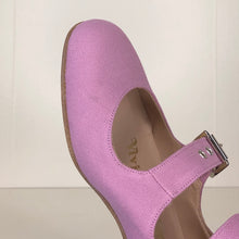 Load image into Gallery viewer, Vivienne Westwood Gold Label Roman 3-Strap Flat Sandal Shoes in Lilac Canvas