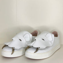 Load image into Gallery viewer, Vivienne Westwood Accessories Label Tiger Trainers in White Leather
