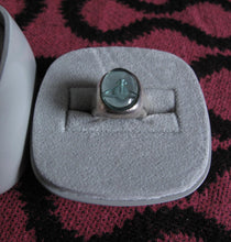 Load image into Gallery viewer, Vivienne Westwood Accessories Label Blue Cabochon Sterling Silver Orb Ring