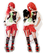 Load image into Gallery viewer, Vivienne Westwood Anglomania Lee Red Denim Bondage Shorts