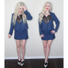 Load image into Gallery viewer, Vivienne Westwood Vintage 1987 Harris Tweed Blue Love Suit