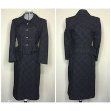 Load image into Gallery viewer, Vivienne Westwood Vintage AW 1999-2000 Black and Red Check Peplum Pockets Jacket Skirt Suit