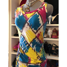 Load image into Gallery viewer, Vivienne Westwood Red Label Harlequin Diamond Check Scribble Multi-Color Bodycon Dress