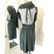Load image into Gallery viewer, Vivienne Westwood Gold Label Caped Halter Dress in Black Squiggle Silk