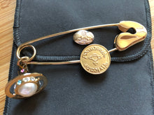 Load image into Gallery viewer, Vivienne Westwood Accessories Gold Mouth Safety Pin with Orb
