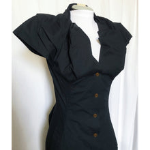 Load image into Gallery viewer, Vivienne Westwood Worlds End Shirtwaister Button-up Dress Solid Black