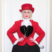 Load image into Gallery viewer, Vivienne Westwood Red Label AW 2014 Red Love Jacket with Black Velvet Heart Lapel