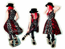 Load image into Gallery viewer, Vivienne Westwood Anglomania Monday Dress Black and Red Squiggle Print Cotton