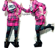 Load image into Gallery viewer, Vivienne Westwood Red Label AW 2010 Pink Tartan Wide Collar Jacket and Pockets Mini Skirt Suit