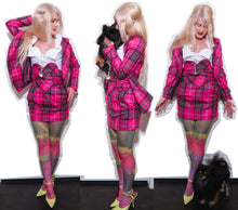 Load image into Gallery viewer, Vivienne Westwood Red Label AW 2010 Pink Tartan Wide Collar Jacket and Pockets Mini Skirt Suit