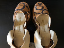 Load image into Gallery viewer, Vivienne Westwood Gold Label Clomper Slave Sandals in Tan Leather with Brown Squiggles