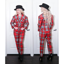 Load image into Gallery viewer, Vivienne Westwood Red Label AW 2014 3D Love Jacket Pants Suit Set in Red Tartan