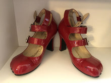 Load image into Gallery viewer, Vivienne Westwood Gold Label Animal Toe 3-Straps Red Patent Leather