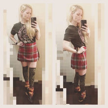 Load image into Gallery viewer, Vivienne Westwood Worlds End Mini Kilt Skirt Robertson Weathered Red Tartan