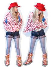 Load image into Gallery viewer, Vivienne Westwood Gold Label Pirate Boots Red and White Squiggle Print Leather
